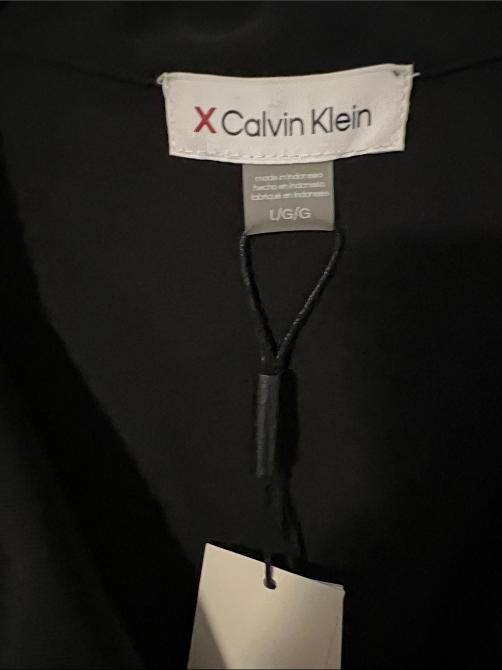 Calvin Klein Black Cropped Button-Front Top - Picture 6 of 12